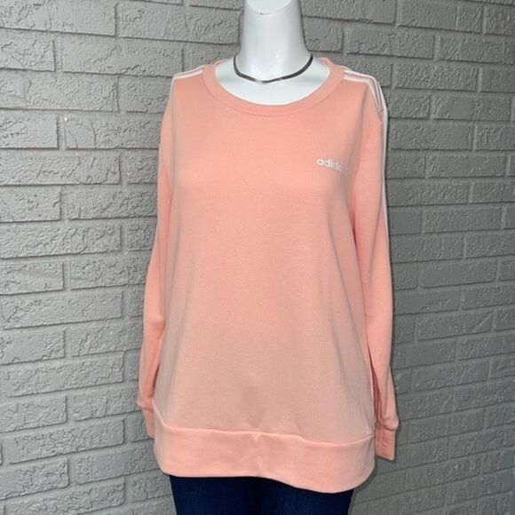 Adidas Classic Women Pullover Three Stripe Long Sleeve Sweatshirt Size M - Picture 1 of 7